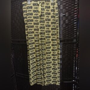 Yellow Batman Logo Sleep Pants Mens Size L 